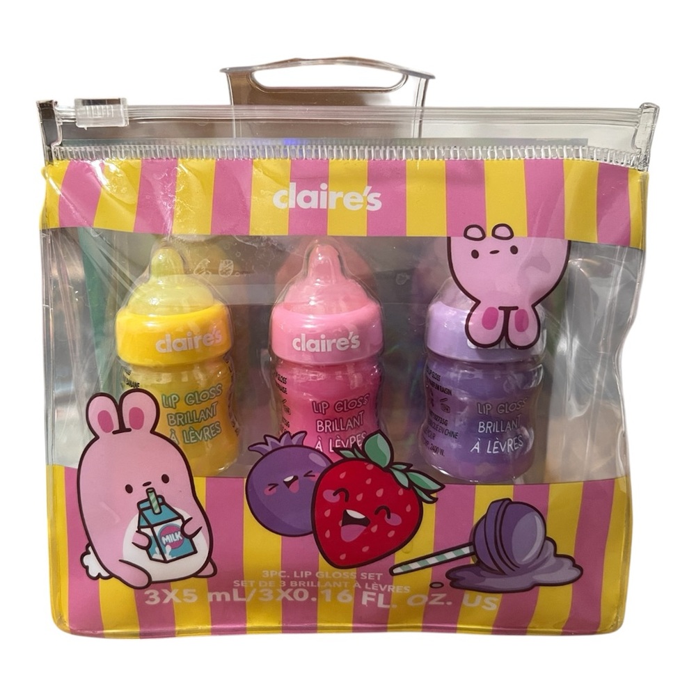 Claire's 3pc. Baby Bottle Lip Gloss Set